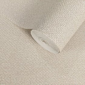Haisley Cream Textured Woven Effect Wallpaper