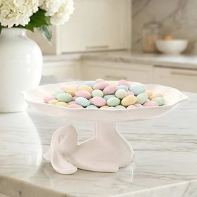 Easter Bunny White Decorative Cake Stand