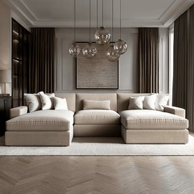 Tribeca Warm Grey Large U Shape Sofa