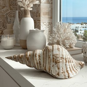 Blaire Decorative Cream Shell Ornament