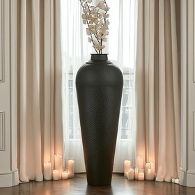 Lorén XL Matt Black Hammered Vase