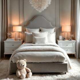 Charleston Light Grey Luxury Curved Single Bed