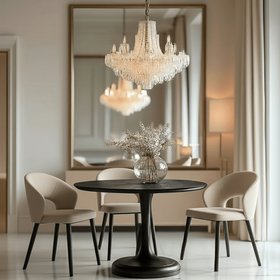 Molli Black Wooden Round Dining Table