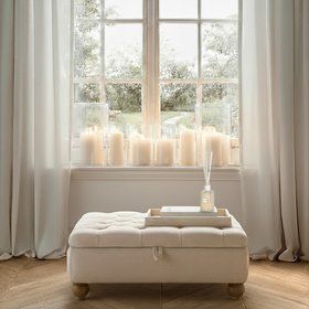 Tilda Oatmeal Chesterfield Storage Footstool