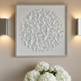 Jalinia 3D Butterflies Washed Wood Framed Wall Art