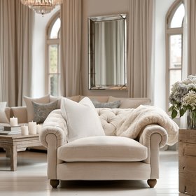 Tilda Oatmeal Chesterfield Armchair