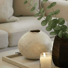 Janou Large Cream Mottled Vase