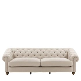Tilda Oatmeal Chesterfield 4 Seater Sofa