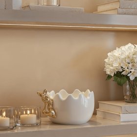 Easter White & Gold Decorative Planter