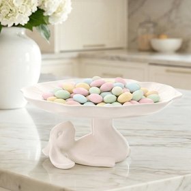 Easter Bunny White Decorative Cake Stand