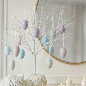 Pastel Hanging Easter Eggs - Set of 12