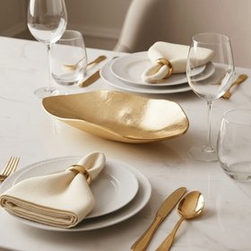 Oleena Gold Organic Shaped Decorative Serving Dish