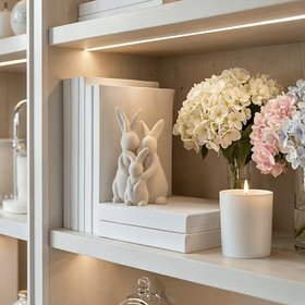 White Easter Family of Bunnies Ceramic Ornament