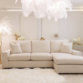 Olivia Premium Cream Sofa Range without Studs