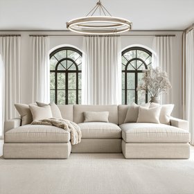 Tribeca Chambray Oyster Large U Shape Sofa