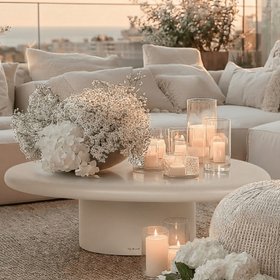 Cale Concrete Rounded Outdoor Coffee Table