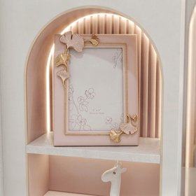Elowen Blush Pink & Gold Ginkgo Leaf Photo Frame - 4x6"