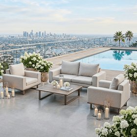 Tempo Latte Outdoor 2 Seater Sofa Lounge Set