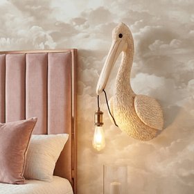 Light Pink Pelican Decorative Wall Light