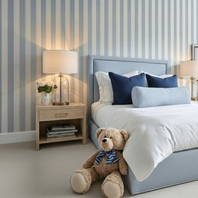 Kaya Blue & Cream Striped Wallpaper