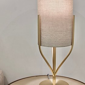 Cleo Gold & Oatmeal Table Lamp