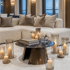 Anderson Bronze Coffee Table with Black Marble Top
