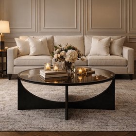 Seclus Bronze Coffee Table with Tinted Glass Top