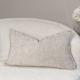 Souffle Cream Woven Cushion with Oxford Border - 30x50cm