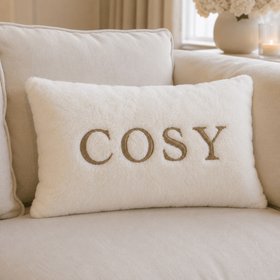 White Faux Fur Cosy Cushion- 30x50cm