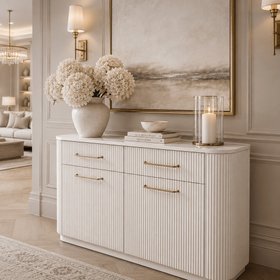 Portobello Ribbed Sideboard with Marble Top