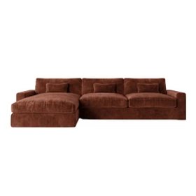 Tribeca Rust Velvet Large Left Hand Facing Chaise End Sofa