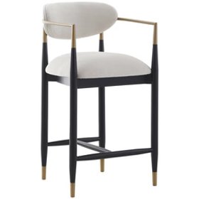 Tamara Cream Black Bar Stool With Gold Accent Furniture 403092