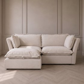 Mallow Coastal Weave 2 Seater Sofa with Storage Footstool