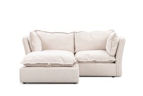 Mallow Coastal Weave 2 Seater Sofa with Storage Footstool