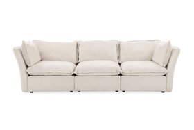 Mallow Coastal Weave Linen 3 Seater Sofa