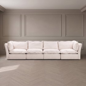 Mallow Coastal Weave Linen 4 seater Sofa
