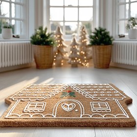 Gretel Festive Christmas Gingerbread House Doormat