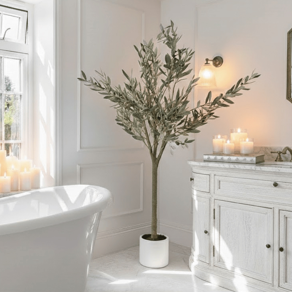 Medium Faux Olive Tree in Ceramic Pot