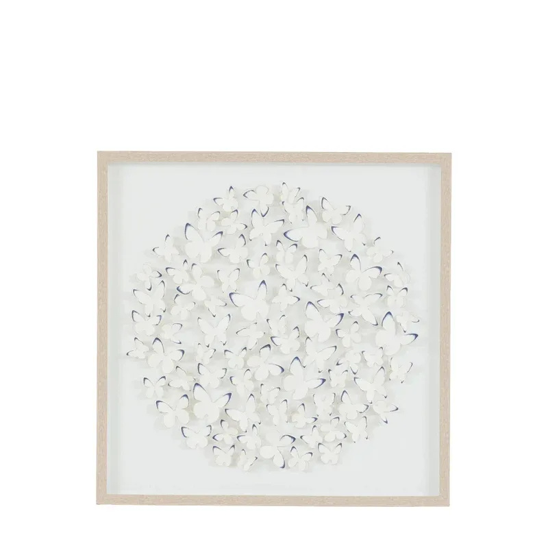 Jalinia 3D Butterflies Washed Wood Framed Wall Art