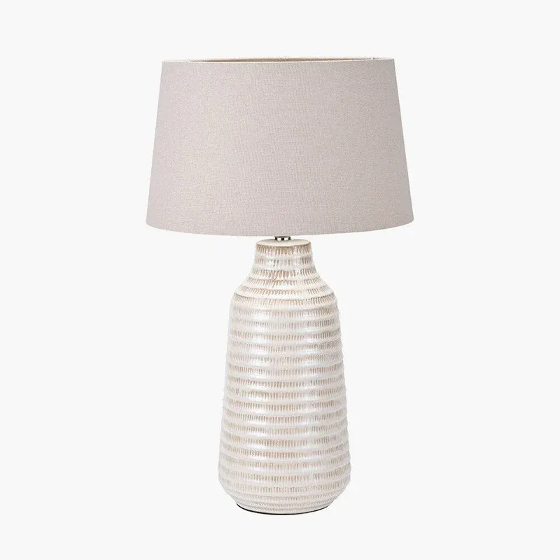 Alfama Neutral Ceramic Scratch Effect Table Lamp