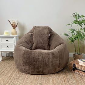 Hygge Faux Fur Beanbag - Chocolate Brown