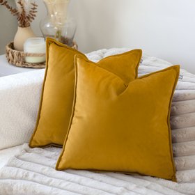 Velvet Cushion - Mustard