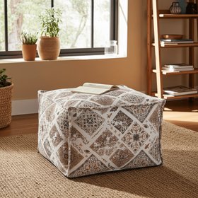 Square Pouffe - Snug Boucle - Morrocan Tile