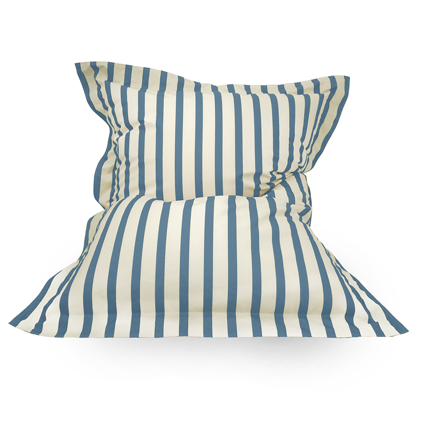Striped Squarbie Beanbag - Indoor/Outdoor - Seafoam Blue
