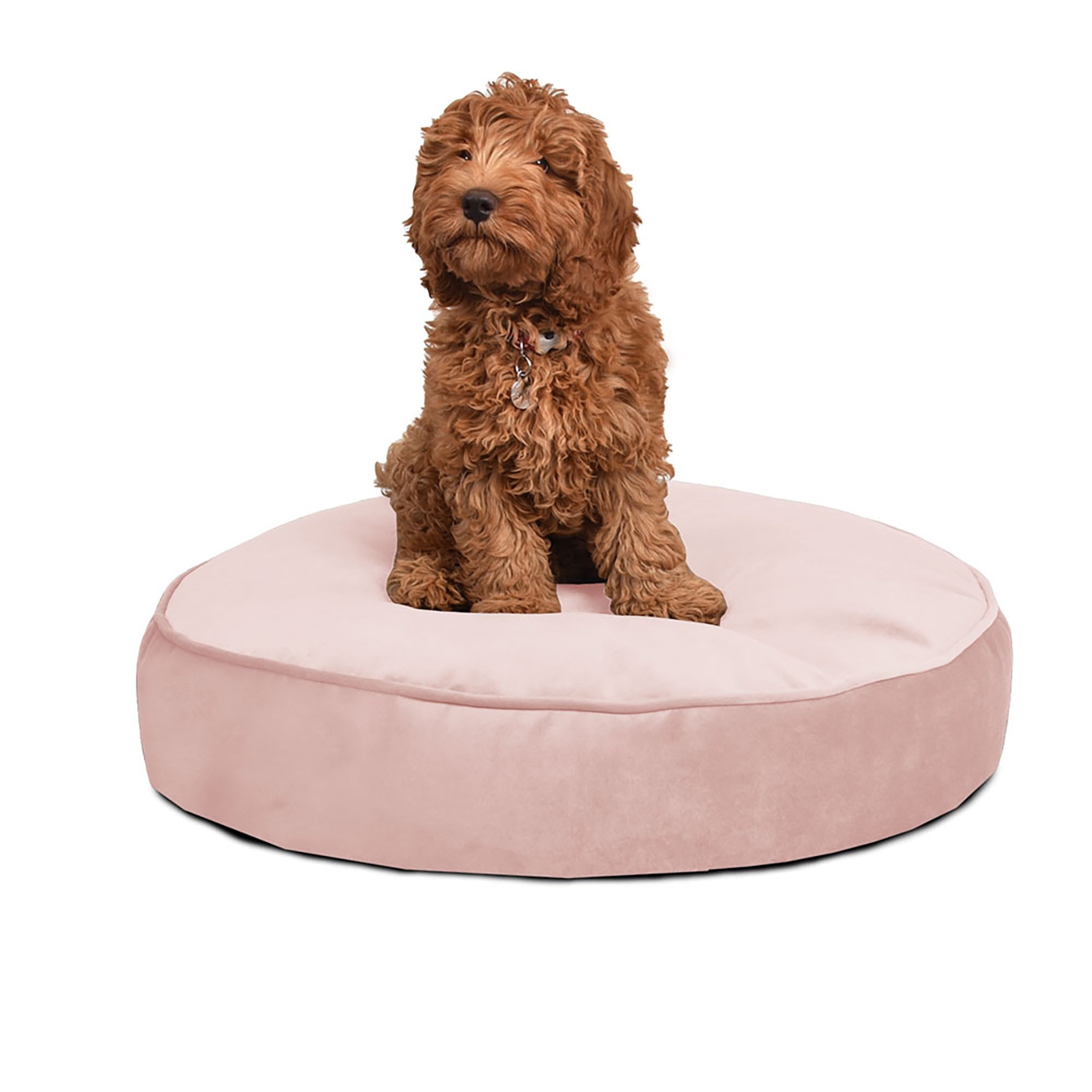 ‘Lunar’ Round Velvet Pet Bed - Pink