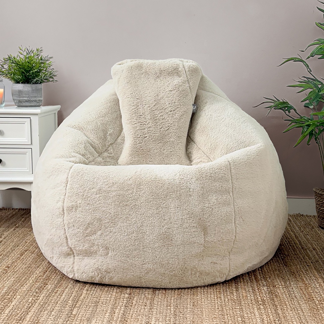 Hygge Faux Fur Beanbag - Linen