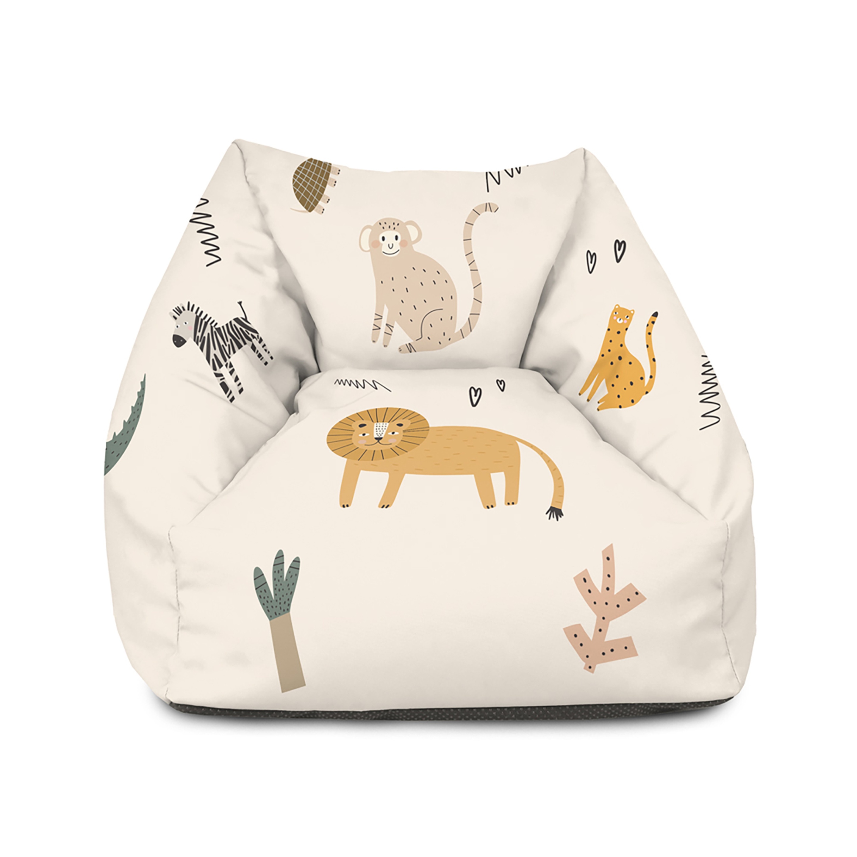 Printed Trend Kids Snuggle Chair - Safari Friends