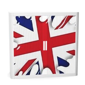 Tambour Flags Cupboard 100cm H with 2 shelves EOTAM1M-Flags