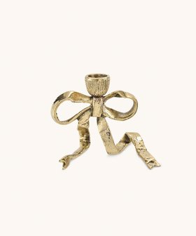 Riley Ribbon Brass Candle Holder