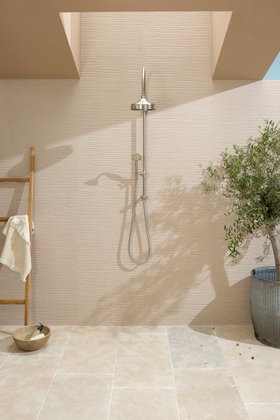 Ca' Pietra Plastercraft Porcelain Linea Mano Mink & Riviera Limestone Tumbled